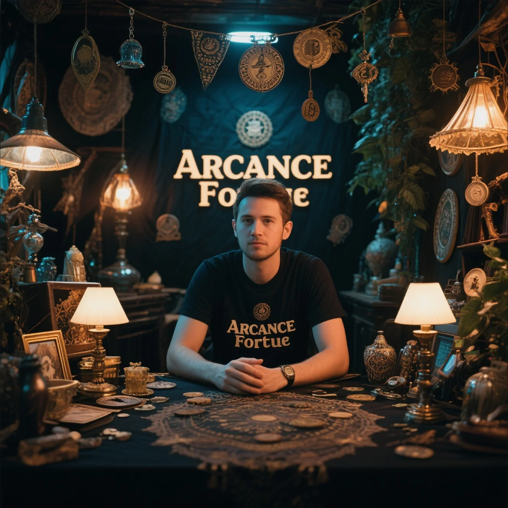Immersive interior of Arcane Fortune with mysterious design elements and symbolic décor