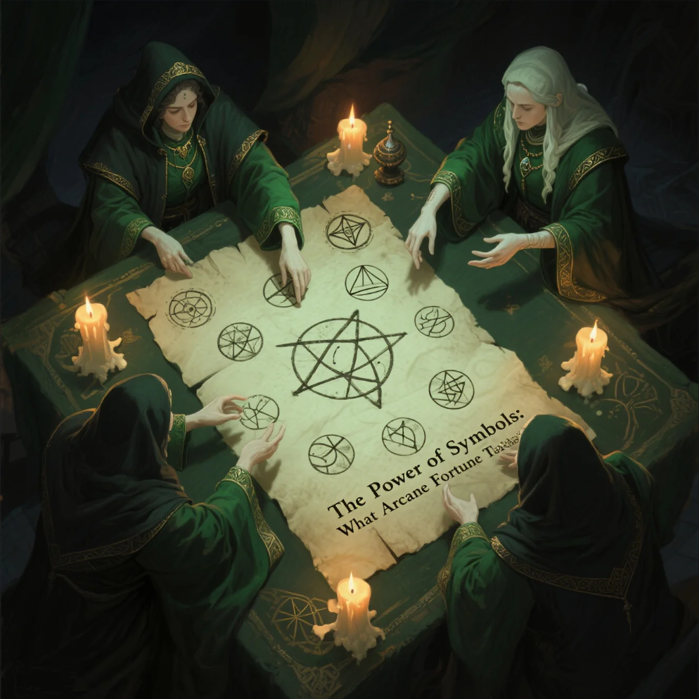 Arcane Fortune cards with mystical symbols for guidance and reflection