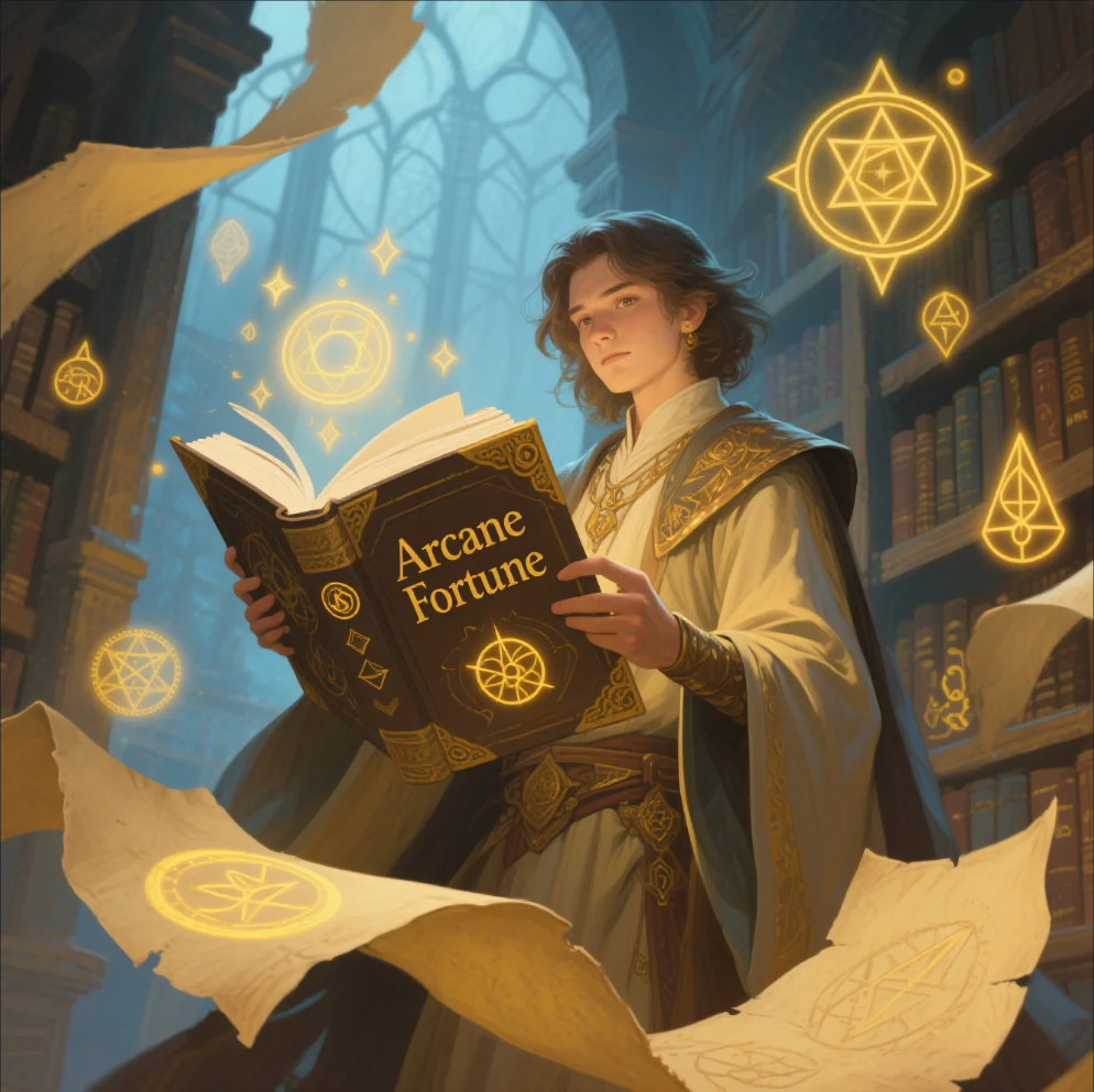 Tarot and Mystic Symbols Representing Inner Growth with Arcane Fortune