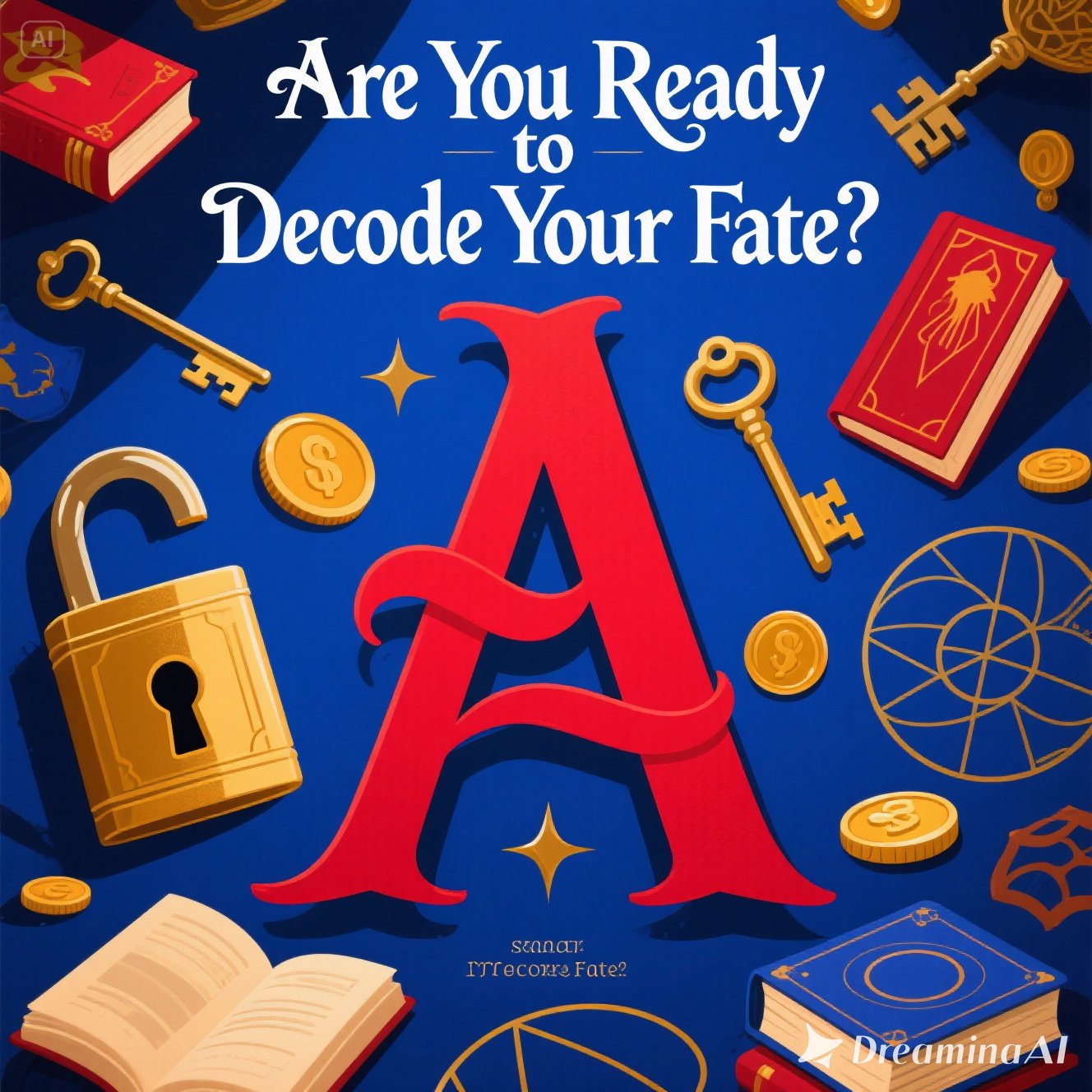 Mystical tarot cards and symbols representing self-discovery and destiny with Arcane Fortune