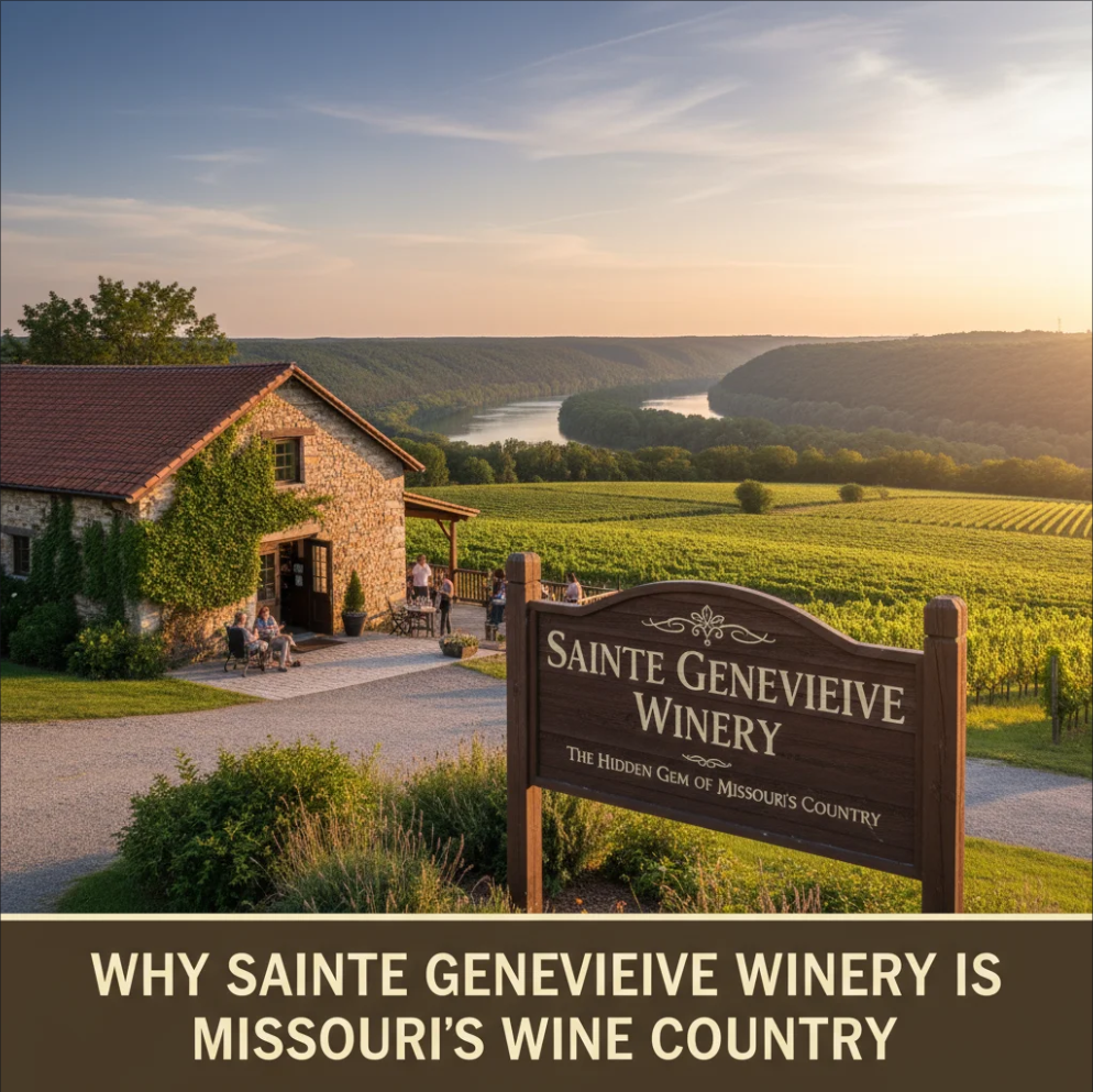 Sainte Genevieve Winery in Missouri showcasing vineyards and wine tasting experiences