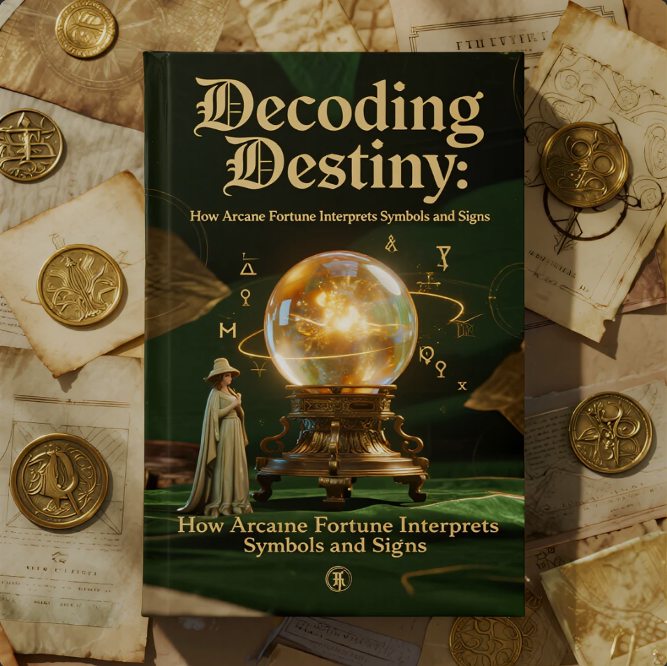 Mystical symbols and tarot cards representing Arcane Fortune interpretations