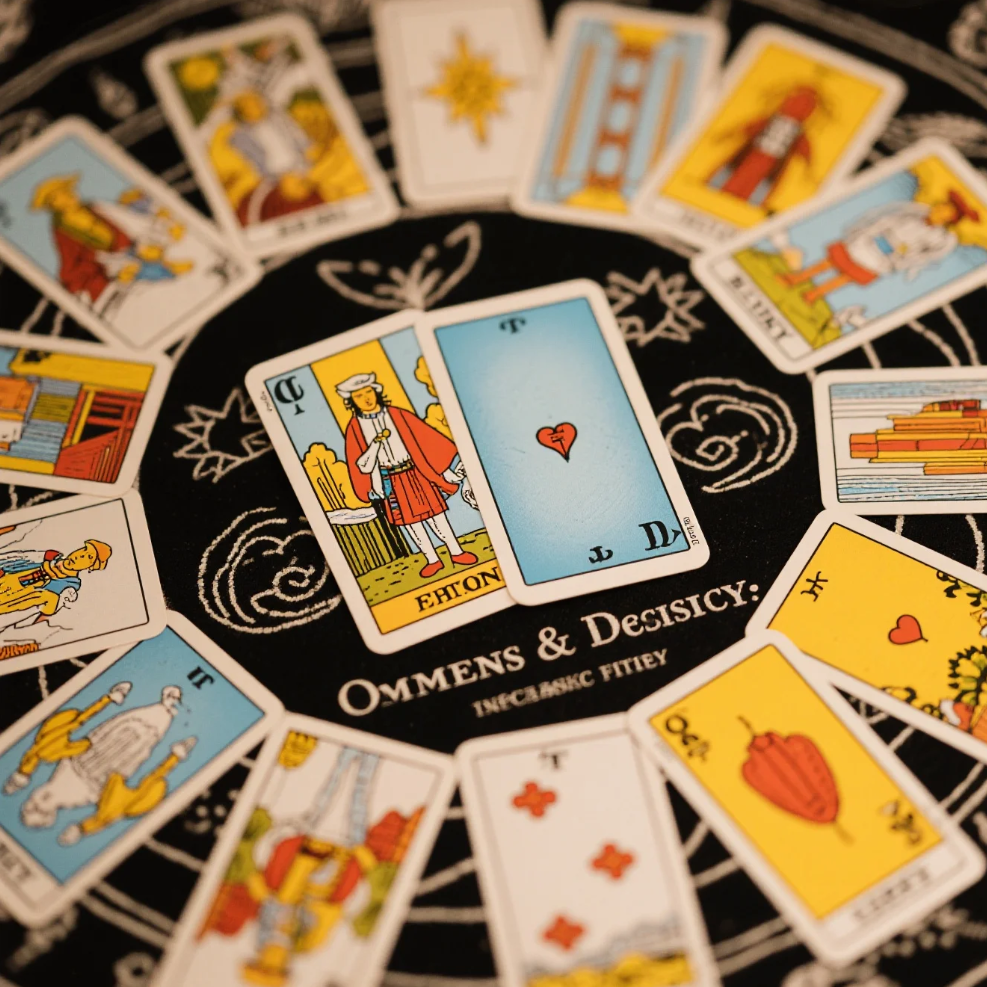 Illustrated tarot imagery representing fate and destiny